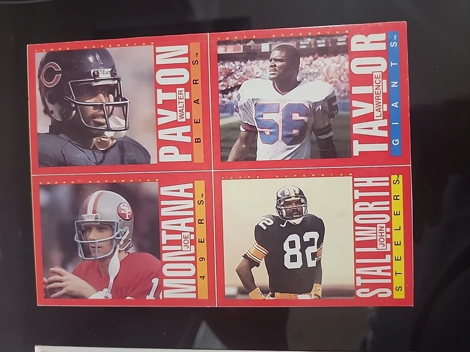 Lote de 4 fundos diferentes 1985 Topps Football caixa sem cortes MARINO PAYTON TAYLOR - Imagem 4 de 4
