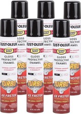 Rust-Oleum Turbo Anti-Rust Spray Paint, 24 oz, Gloss Black, 6 Pack