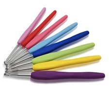 H&auml;kelnadelset 8 Stk. Bunte Ergonomische Gr. 2,5 mm - 6 mm H&auml;kelnadel Stricknadel