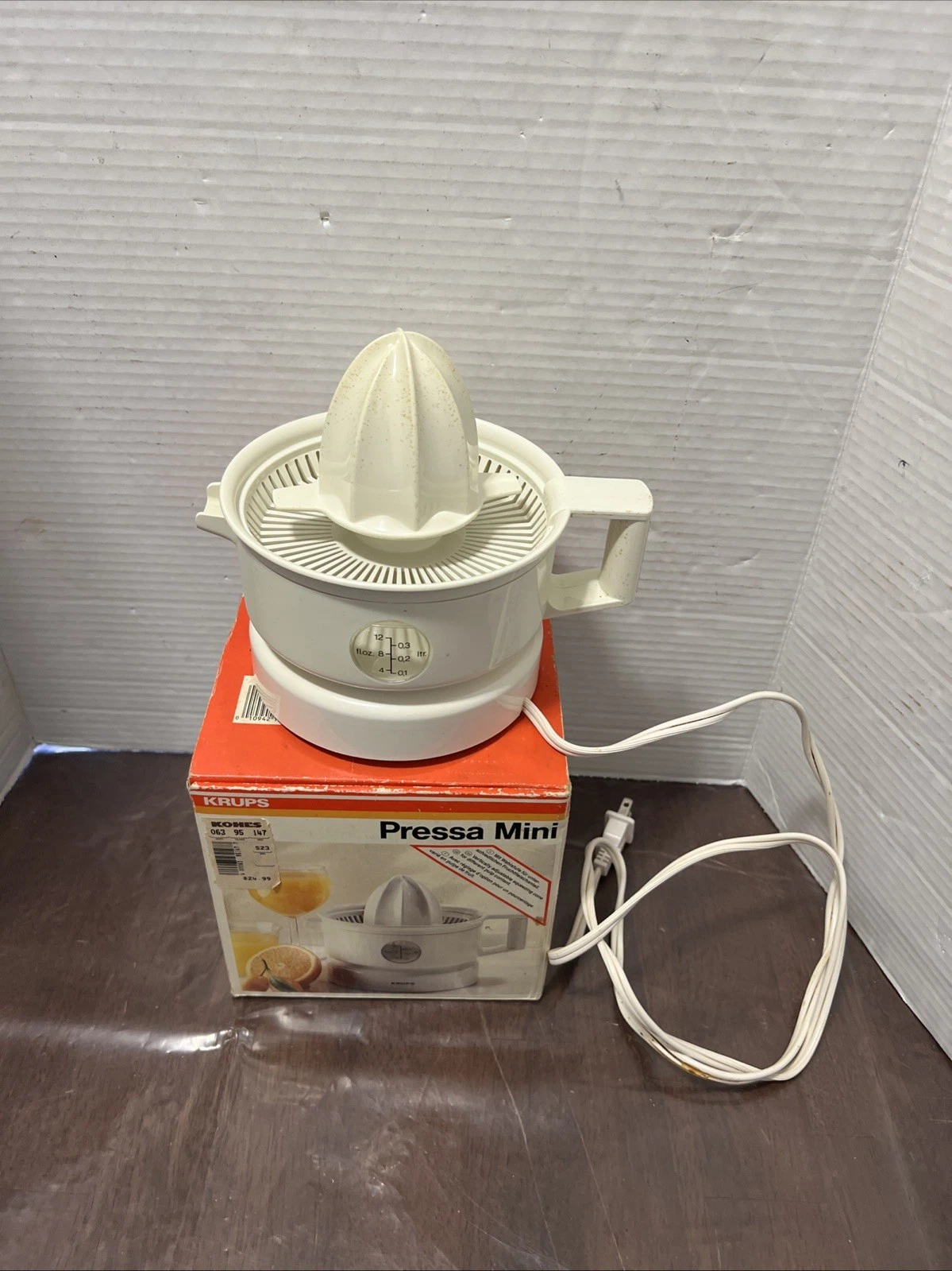 Krups Pressa Mini Electric Citrus Juicer 12oz Model 292 TESTED & WORKS!