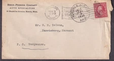 1917 cover Boice-Perrine Company auto specialties Boston/RPO to Vergennes  VT