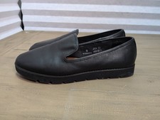 M&S Collection Black Leather Ballet Loafers Women's Slip-On Flat Shoes UK Size 6