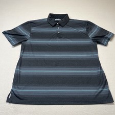 Ben Hogan Performance Men's Short Sleeve Golf Polo Shirt Sz.L Gray W/ Gr Stripe