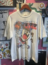 Vintage Taz Basketball Shirt Looney Tunes Size Large Air Devil Rare 90s