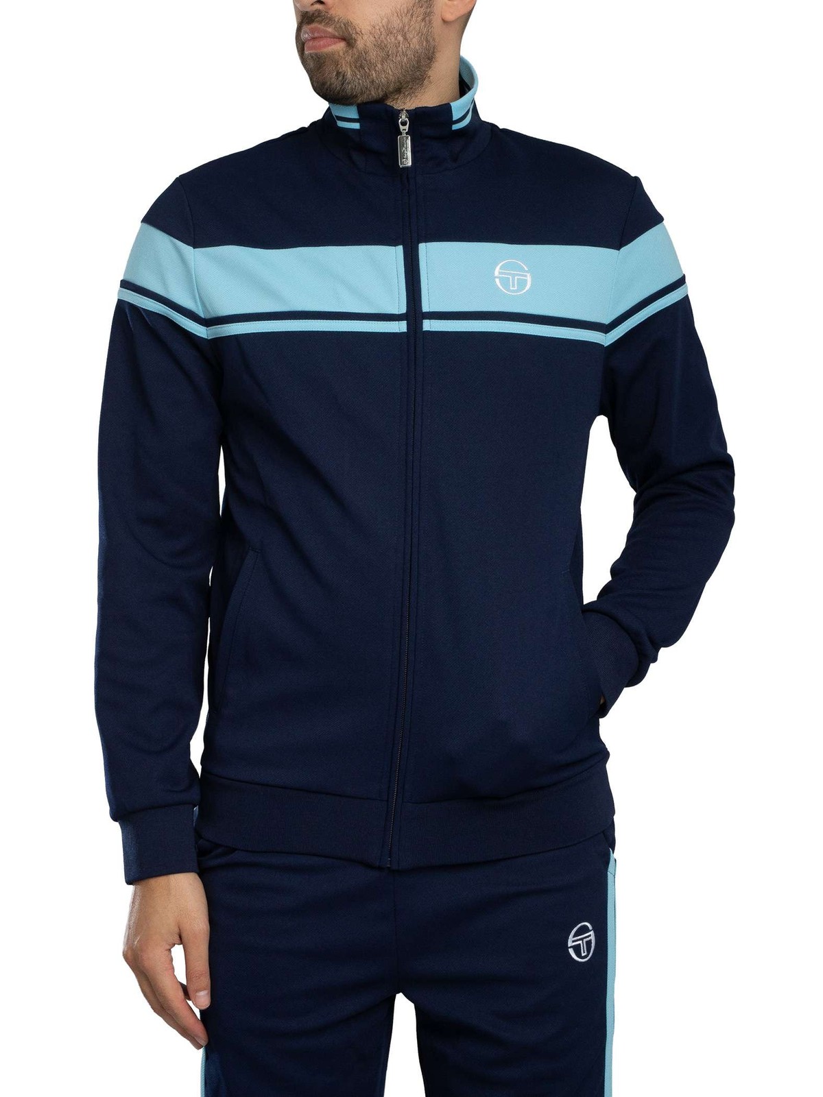 Sergio Tacchini Men's Maritime Blue/Baltic Sea Damarindo Track Jacket - Image 2