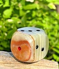 1" Green Onyx Dice Strength Stamina Luck Hand-Carved Stone Carving Board Game