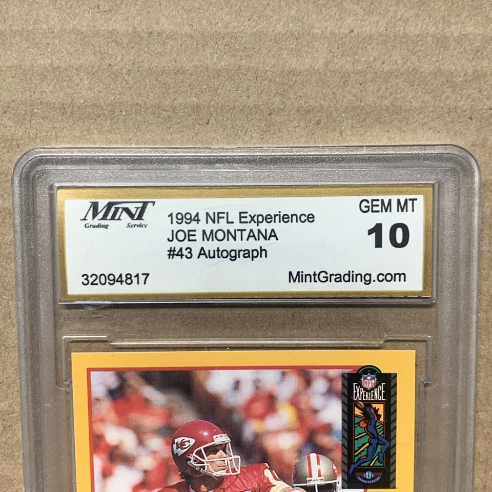 1994 NFL Experience #43 Joe Montana Autograph Authentic Auto Gold in COA Graded - Image 3 of 4