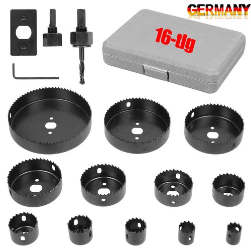 16tlg profi Lochsäge Holz Bohrkrone Dosenbohrer Kreisschneider Set Ø19-127mm DE - Bild 1 von 14