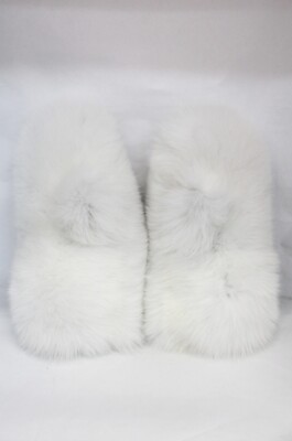 BRAND NEW WHITE FOX DOUBLE SIDED FUR MITTENS MITTS MEN MAN SIZE ALL
