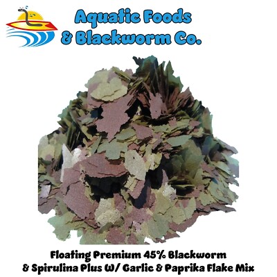 45% California Blackworm & Spirulina Plus W/ Garlic & Paprika Flake Premium Mix