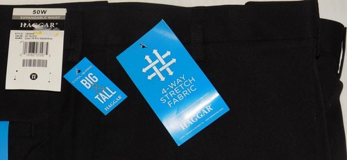 HAGGAR Cool 18 Pro Golf Shorts 4 Way Stretch Expand Waist Wick Big & Tall Black - Picture 3 of 8