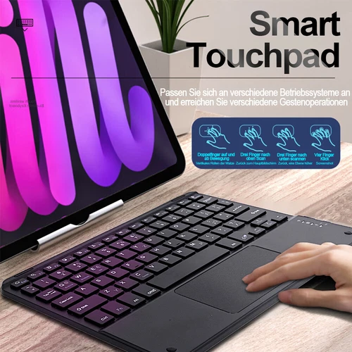 Bluetooth Touchpad Tastatur Kabellos Keyboard für iOS iPad Android Windows - Bild 5 von 8