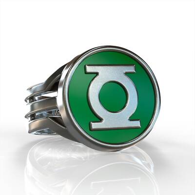 Original Design Of Green Lantern Ring Sterling Silver unisex