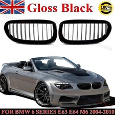 For 2004-2010 BMW 6 Series E63 E64 M6 Gloss Black Front Kidney Grill Grille 2X