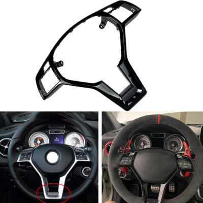 For Mercedes-Benz E-Class W212 W207 E63 12-14 Steering Wheel Frame Cover Black