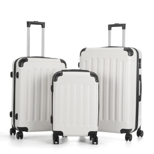 Suitcase Set 3 Piece 20" 24" 28" Luggage Set Carry On Hardside Luggage TSA Lock