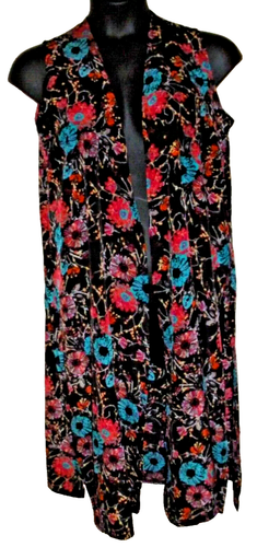 NUEVO SIN ETIQUETAS LulaRoe Negro/Multicolor Estampado Poliéster Túnica Larga Topper Bata M - Imagen 2 de 10