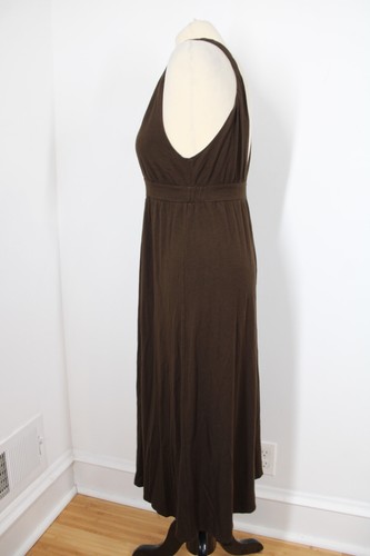 J Crew M Brown Twist Strap V-Neck Jersey Tank Midi Dress - Picture 6 of 9