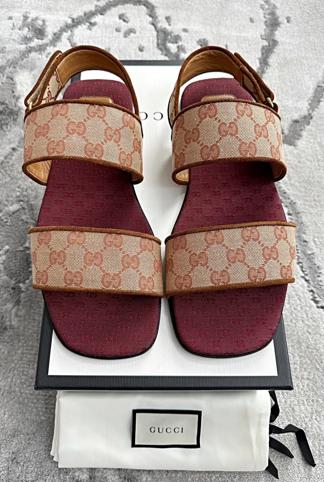 Authentique sandale/slide Gucci GG Supreme en toile pour homme US11,5 EU45 GUCCI/UK11