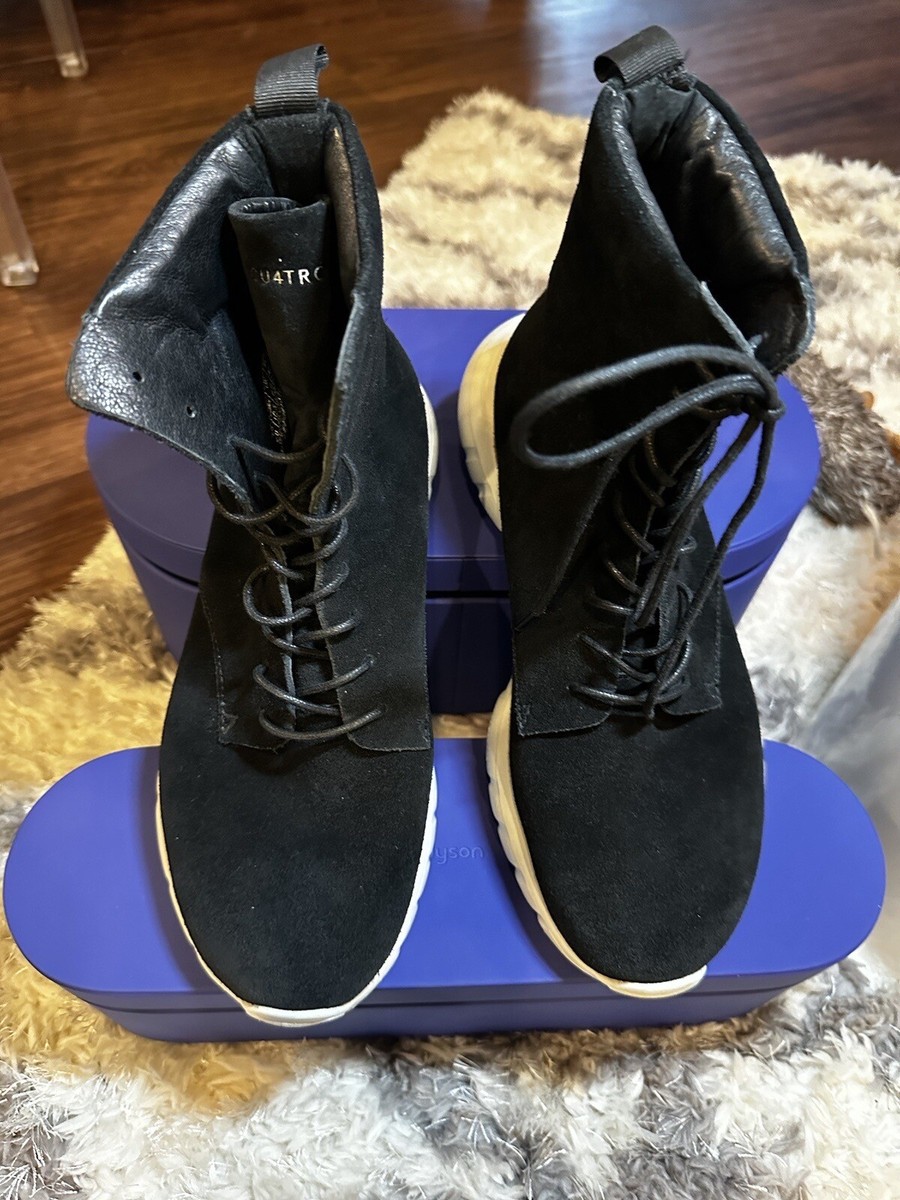CU4TRO Black Suede NINJA Boots Sneakers | 42 Men 9 Women 10.5 | EUC CUATRO NINJA | BLACK FROST HIGH TOP Unisex | Mercari main image 4