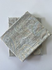 Set Of Two Ralph Lauren Standard Cotton Pillow Shams Paisley Blue Green Brown