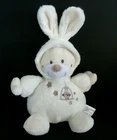 *. NICOTOY SIMBA WHITE BEAR BEIGE HOODED RABBIT CAGE BIRD BALL BLANKET NEW*