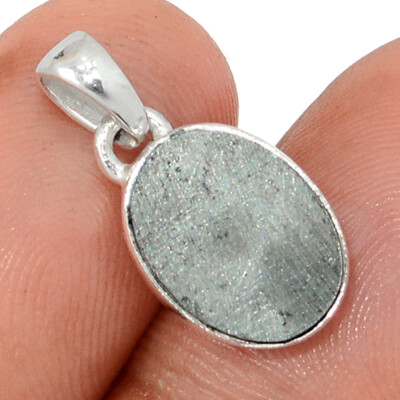 Natürlicher Muonionalusta Meteorit Schweden 925 Silber Anhänger Schmuck CP66674