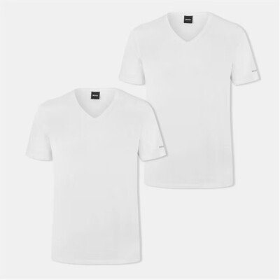 Hugo Boss Mens Pack T Shirts White V Neck Spirit Slim Fit Size S M L XXL  UK