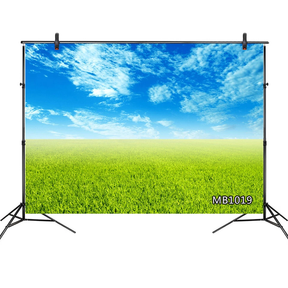 7x5ft Spring Nature Grassland Clouds Blue Sky Vinyl Backdrop Photo Background LB - Image 3 of 4