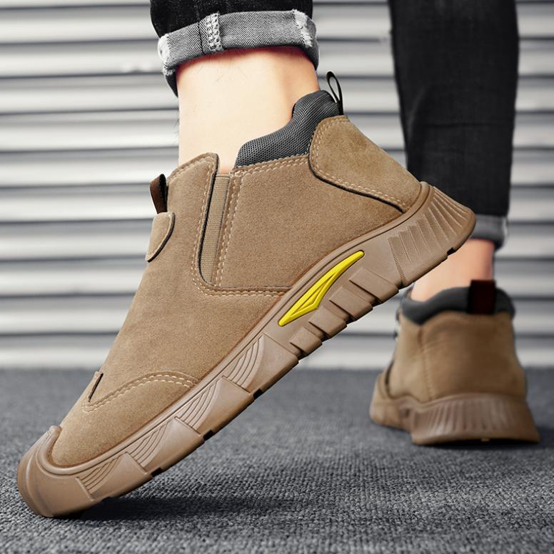 SAOLA Stivaletto uomo casual zip laterale cotone pad alto Oxford scarpa attrezzi