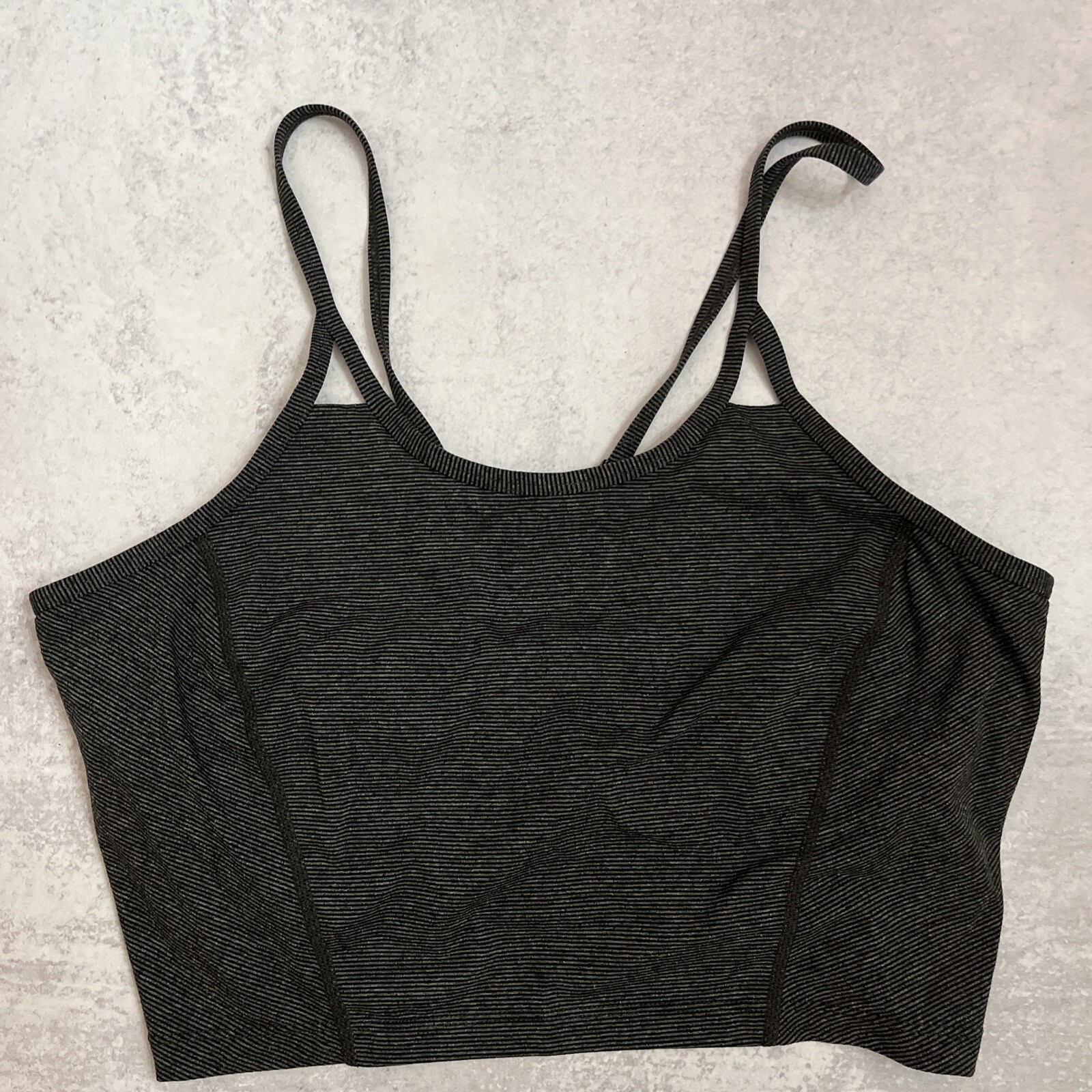 High Neck Black Striped Yoga Sports Bra for Women - Medium-image