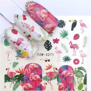 Nail Art Water Decals Transfers Stickers Flamingo Palm Tree Leaf Pineapple 3271 Ebay