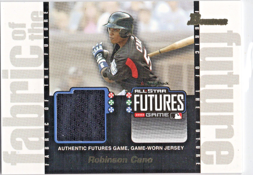 ROBINSON CANO 2003 BOWMAN DRAFT FABRIC OF THE FUTURE GAME USED JERSEY PROSPECT
