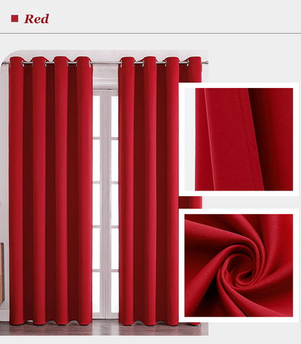 2X Blockout Curtains Blackout Window Curtains Draperies Pair Eyelet for Bedroom - Bild 30 von 54