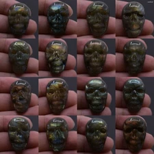 22-23mm Carved natural stone labradorite skull cab cabochon “each one picture”