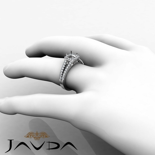 Princess Diamond Semi Mount Prong Setting Engagement Ring 18k Yellow Gold 0.75Ct - Picture 10 of 12