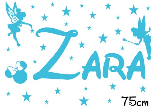 PERSONALISED DISNEY STYLE CUSTOM NAME VINYL STICKER DECAL Kids Room Various Size - Picture 11 of 15