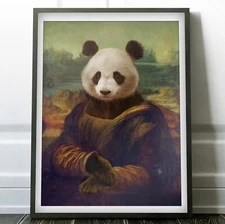 Mona Lisa Panda - Poster Canvas Artwork