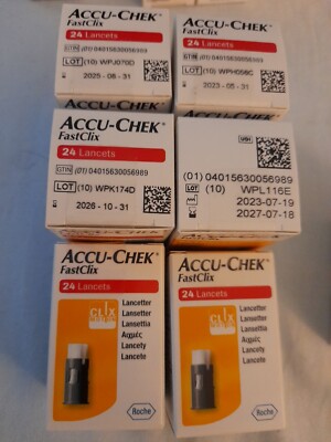 Lot 150 Zeiger Fast Clix Accu Chek 7 Packungen x 24 Diabetes gestochen