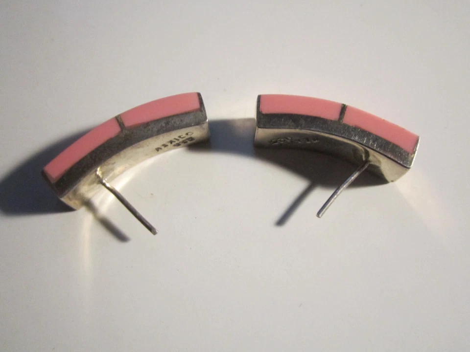 PENDIENTES CORAL ROSA Y PLATA DE LEY - SC-4 Foto 4 de 4