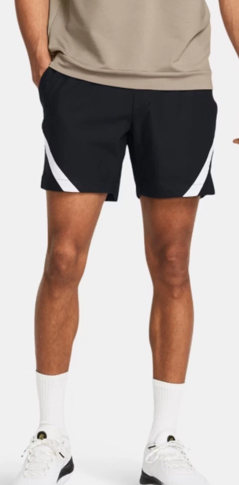 Under Armour SZ M Steph Curry 7" Basketball Shorts UA Black White $90
