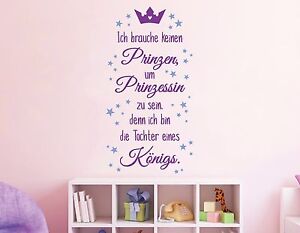 Wandtattoo Kinderzimmer Mädchen Prinzessin Krone Wandspruch bunte