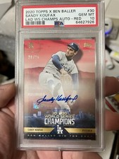 2020 Topps Ben Baller Dodgers World Series Autograph, Red, Sandy Koufax 20/25