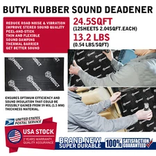 12Sheets 24.5Sqft Auto Car Sound Deadening Mat Butyl Auto Sound Deadener 15"x20"
