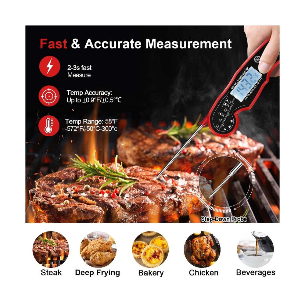 Meat Thermometer Digital for Grilling and Cooking - ANDAXIN Waterproof Ultra-...