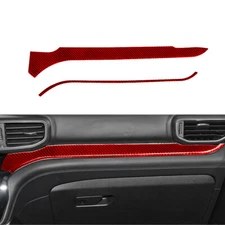 2pcs Red Carbon Fiber Glove Box Cover Trim For Ford Explorer 2020-23