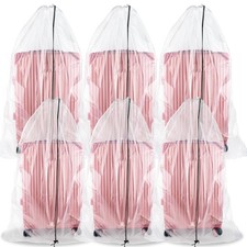 6 Pack Extra Large Clear Drawstring Plastic Storage Bags, 5 Mils Extra Thicke...