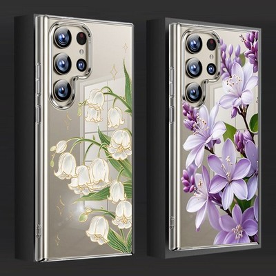 Blumen Hülle Für Samsung Galaxy S26 Ultra S25 FE S24 S23 S22 A36 Klare Hart Case