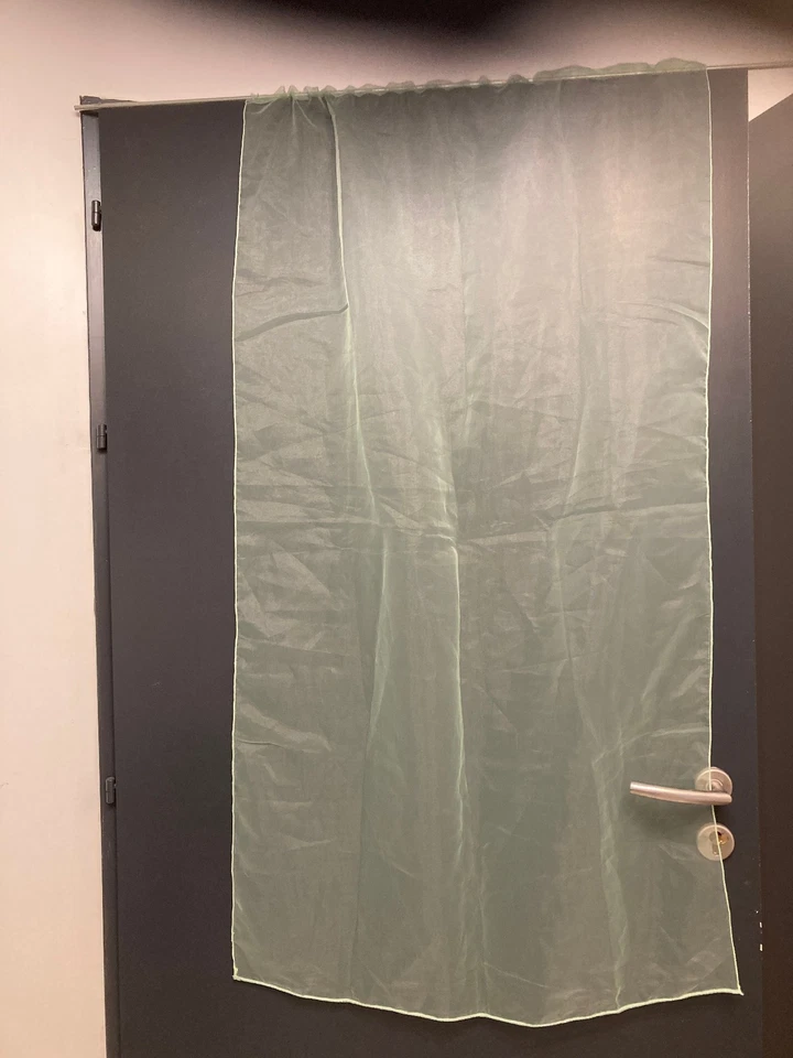 rideau voilage vert clair pour pour fenêtre 77x130cm bas plombé - Photo 1/1