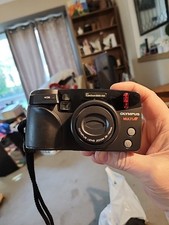 Olympus Superzoom 110 35mm Film Point and Shoot Camera Black Untested.